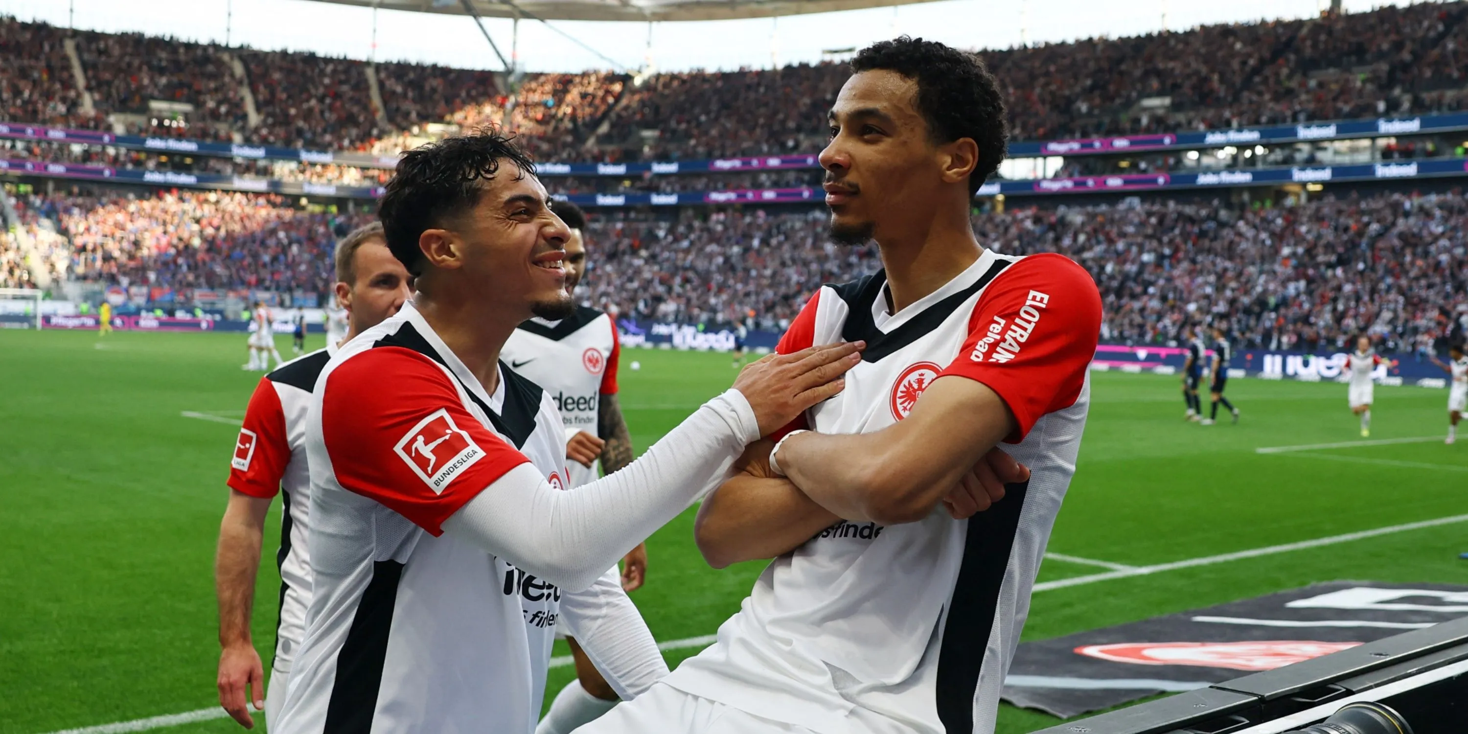 Hugo Ekitike trong màu áo Eintracht Frankfurt tại Bundesliga, cầu thủ được Liverpool theo đuổi