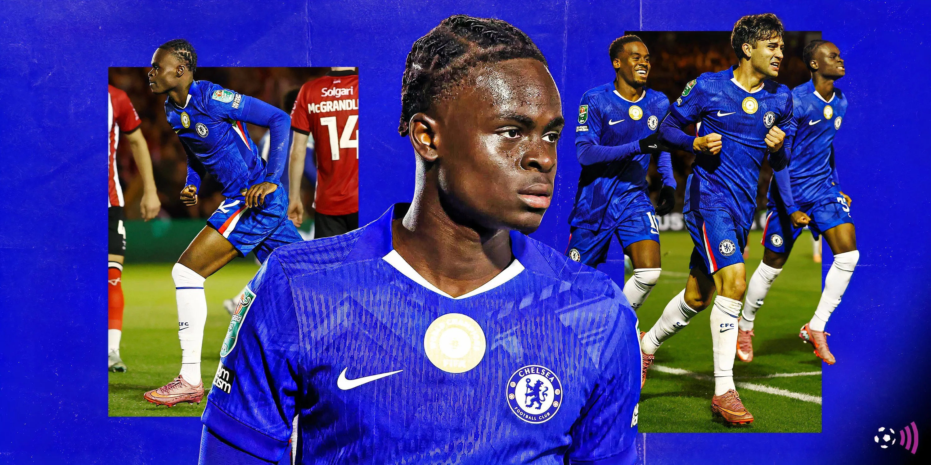 Tyrique George ăn mừng bàn thắng Champions League cho Chelsea